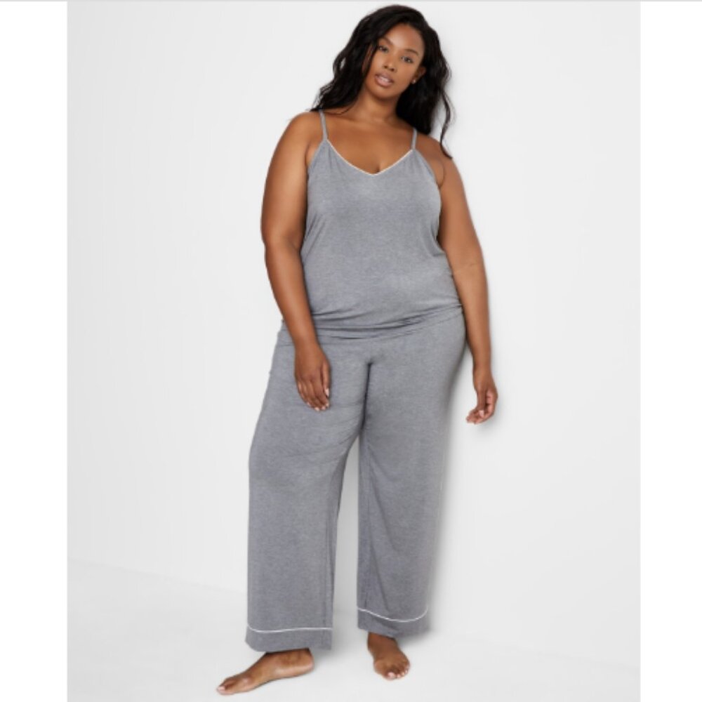 State of Day Women's Racerback Tank Pajama Set Xs-3X, Pewter Heather, NWT